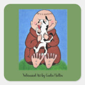 Monk met Hond stickers (Voorkant)