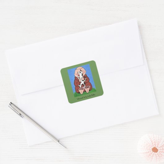 Monk met Hond stickers (Envelop)