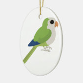 Monk Parakeet Keramisch Ornament (Links)