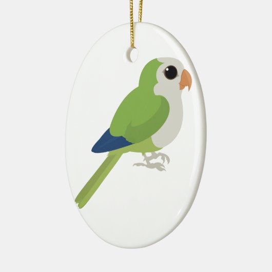 Monk Parakeet Keramisch Ornament (Links)