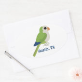 Monk Paraket -Austin, Texas Ovale Sticker (Envelop)