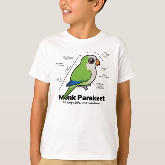 Monk Paraket Statistics T-shirt (Voorkant)