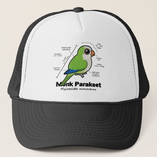 Monk Paraket Statistics Trucker Pet (Voorkant)