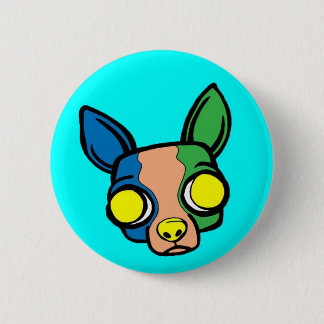 Monk Puppy Pin - Turquoise Ronde Button 5,7 Cm