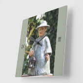 Monk Statue Clock Vierkante Klok (Hoek)