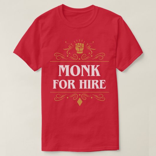 Monk te huur t-shirt (Design voorkant)