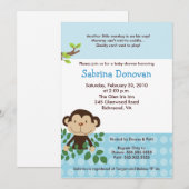 MONKAROONI Monkey Blue Baby shower Kaart (Voorkant / Achterkant)