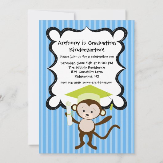 Monkeing rond Kinder uitnodiging tot Afstuderen (Voorkant)