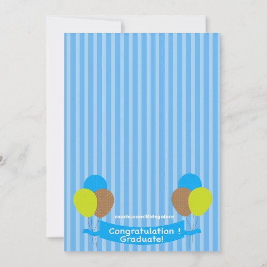 Monkeing rond Kinder uitnodiging tot Afstuderen (Achterkant)