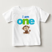 Monkey 1e Verjaardag Tshirt Peuter Baby Kind (Voorkant)