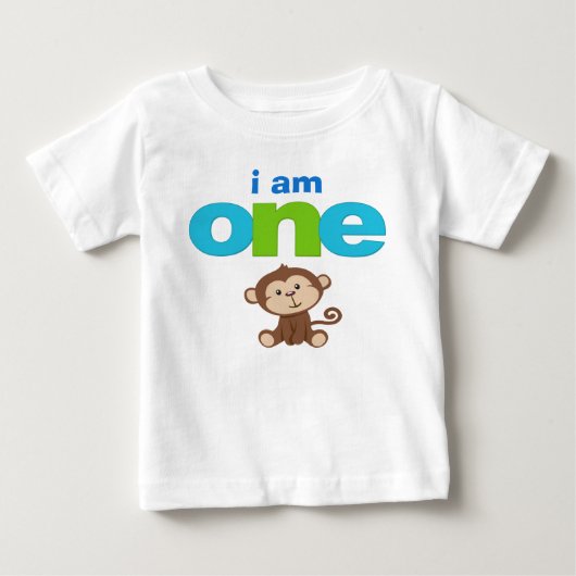 Monkey 1e Verjaardag Tshirt Peuter Baby Kind (Voorkant)