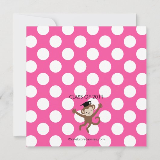 Monkey Afstudeerder Afstuderen Uitnodiging voor me (Achterkant)