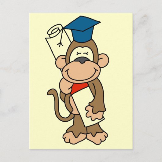 Monkey Afstuderen T-shirts en cadeaus Aankondigingskaart (Voorkant)