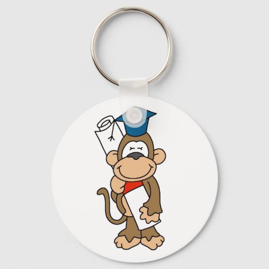 Monkey Afstuderen T-shirts en cadeaus Sleutelhanger (Voorkant)