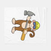 Monkey als ambachtsman met Hammer Fleece Deken (Voorkant (Horizontaal))