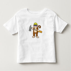 Monkey als ambachtsman met Hammer Kinder Shirts
