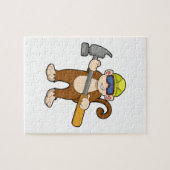 Monkey als ambachtsman met Hammer Legpuzzel (Horizontaal)