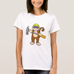 Monkey als ambachtsman met Hammer T-shirt