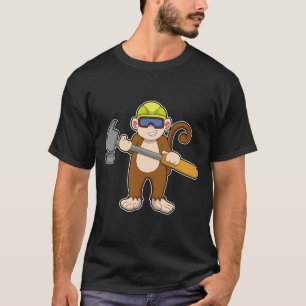 Monkey als ambachtsman met Hammer T-shirt