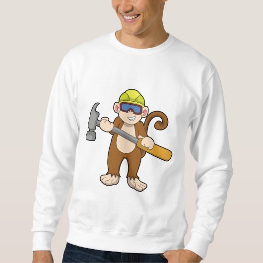 Monkey als ambachtsman met Hammer Trui (Voorkant)