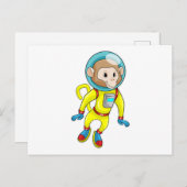 Monkey als Astronaut Briefkaart (Voorkant / Achterkant)