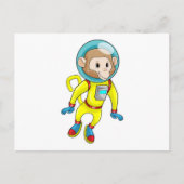 Monkey als Astronaut Briefkaart (Voorkant)