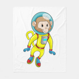 Monkey als Astronaut Fleece Deken