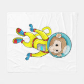 Monkey als Astronaut Fleece Deken (Voorkant (Horizontaal))