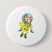 Monkey als Astronaut Ronde Button 7,6 Cm (Voorkant)