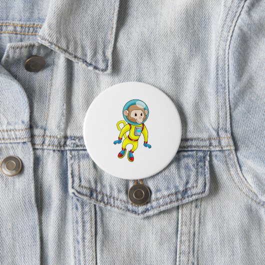 Monkey als Astronaut Ronde Button 7,6 Cm (In situ)