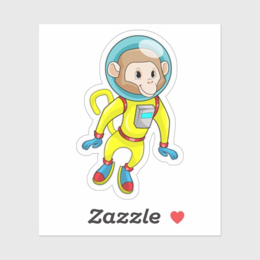 Monkey als Astronaut Sticker (Vel)