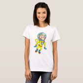 Monkey als Astronaut T-shirt (Voorkant volledig)