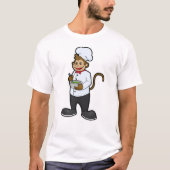 Monkey als Cook met Bowl T-shirt (Voorkant)
