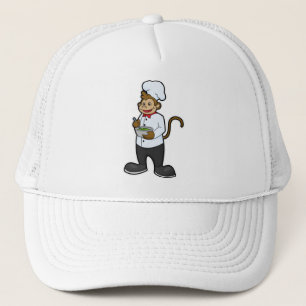 Monkey als Cook met Bowl Trucker Pet