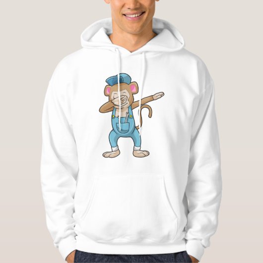 Monkey als Mechanisch op Hip Hop Dance Dab Hoodie (Voorkant)