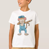 Monkey als Mechanisch op Hip Hop Dance Dab T-shirt (Voorkant)
