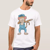 Monkey als Mechanisch op Hip Hop Dance Dab T-shirt (Voorkant)