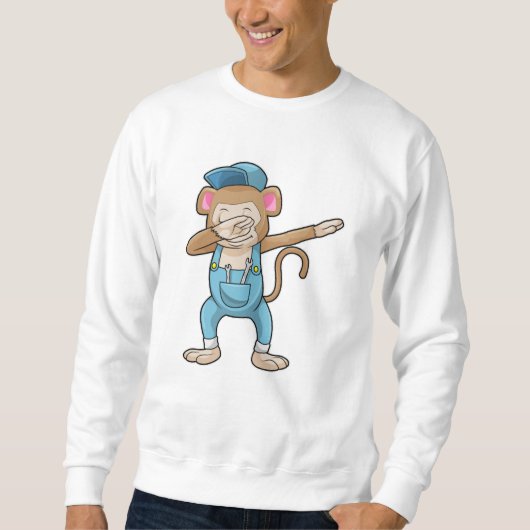 Monkey als Mechanisch op Hip Hop Dance Dab Trui (Voorkant)