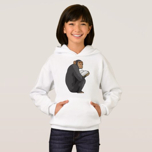 Monkey als Nerd met Boek (Voorkant volledig)