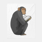 Monkey als Nerd met Boek Fleece Deken (Voorkant)
