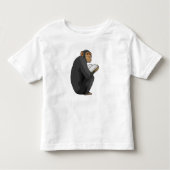 Monkey als Nerd met Boek Kinder Shirts (Voorkant)