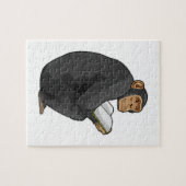 Monkey als Nerd met Boek Legpuzzel (Horizontaal)