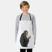 Monkey als Nerd met Boek Schort (Gedragen)