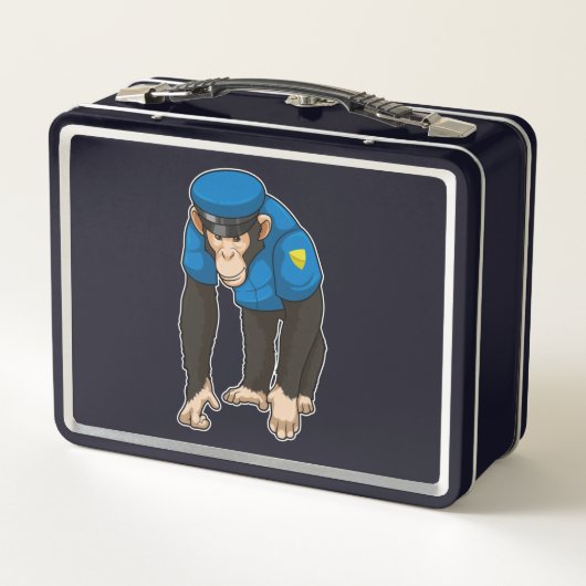 Monkey als politieagent met uniform (Achterkant)