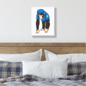 Monkey als politieagent met uniform canvas afdruk (Insitu (Slaapkamer))