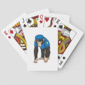Monkey als politieagent met uniform pokerkaarten (Achterkant)