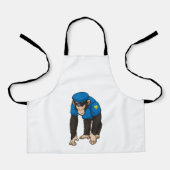 Monkey als politieagent met uniform schort (Voorkant)