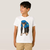 Monkey als politieagent met uniform t-shirt (Voorkant volledig)