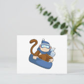 Monkey als snowboarder met Sonowboard.PNG Briefkaart (Staand voorkant)
