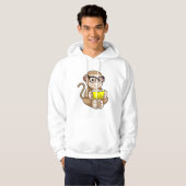 Monkey als student met bril en boek hoodie (Voorkant volledig)